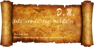 Dörnhöfer Milán névjegykártya
